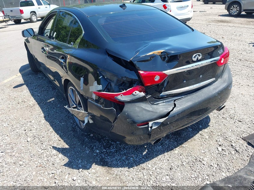 2014 Infiniti Q50 VIN JN1BV7AP7EM673692 IAAI salvage auction — REAR END, Salvage Title, sold $1,200 on 2026-07-08 (photo 6)