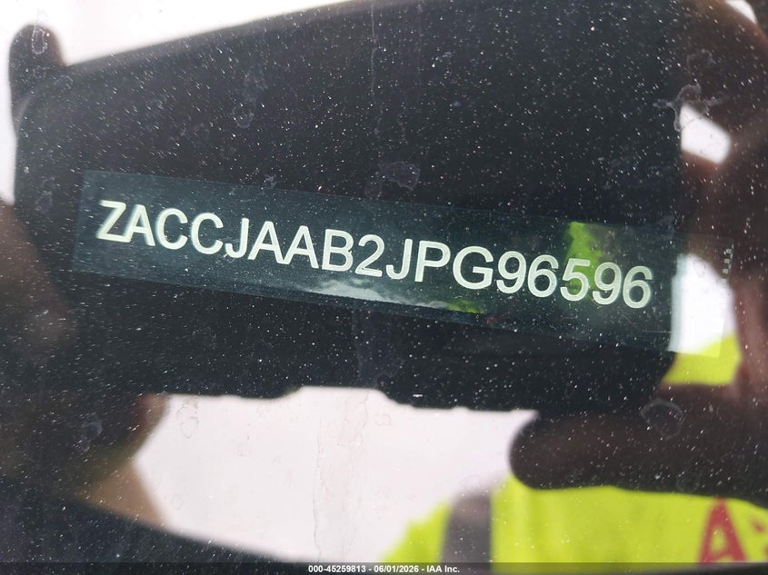 2018 Jeep Renegade VIN ZACCJAAB2JPG96596 IAAI salvage auction — LEFT SIDE, Salvage Title, sold $1,750 on 2026-07-06 (photo 9)