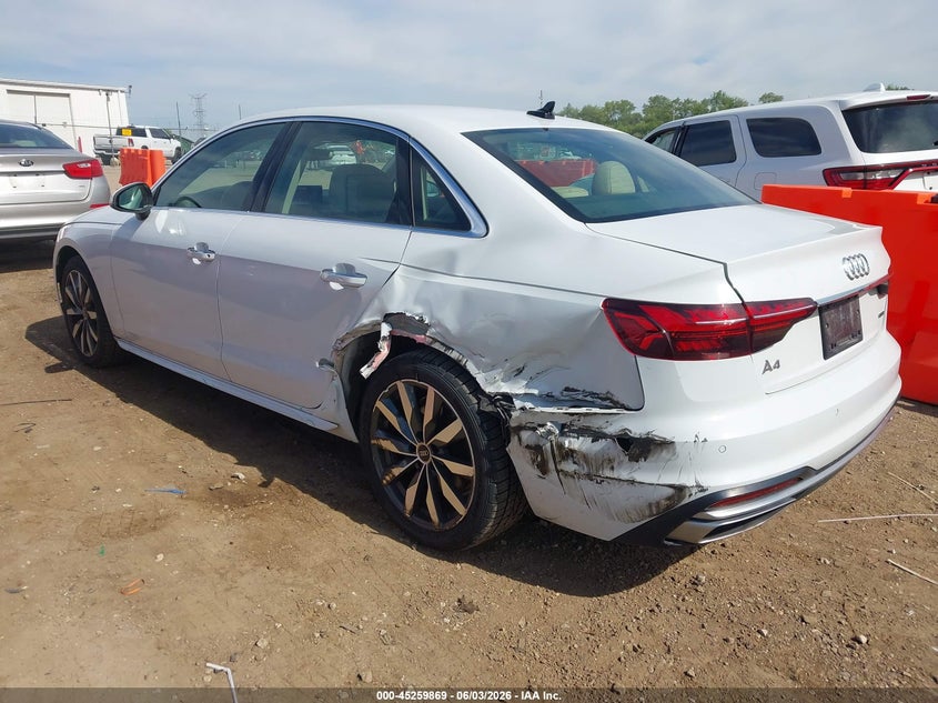 2023 Audi A4 VIN WAUABAF47PA037434 IAAI salvage auction — REAR END, Salvage (Illinois), sold $7,800 on 2026-09-09 (photo 3)