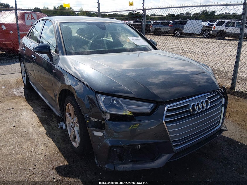 2018 Audi A4 VIN WAUKMAF44JA231585 IAAI salvage auction — LEFT FRONT, Salvage (Louisiana), sold $4,350 on 2026-07-20 (photo 1)