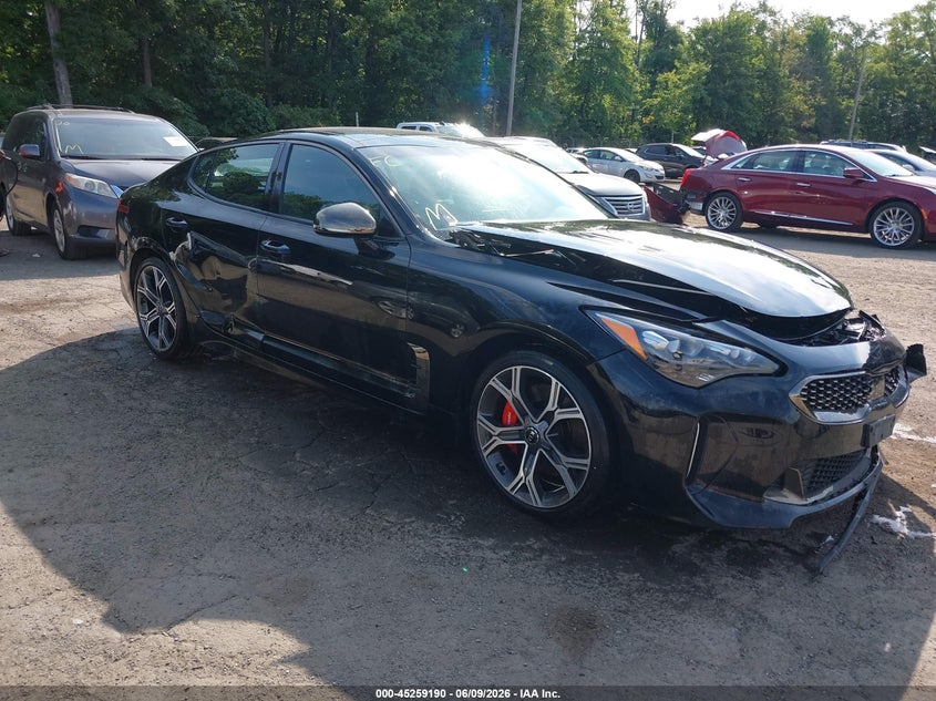 2021 Kia Stinger VIN KNAE45LC7M6090177 IAAI salvage auction — FRONT END, Salvage Title, sold $5,550 on 2026-07-17 (photo 1)