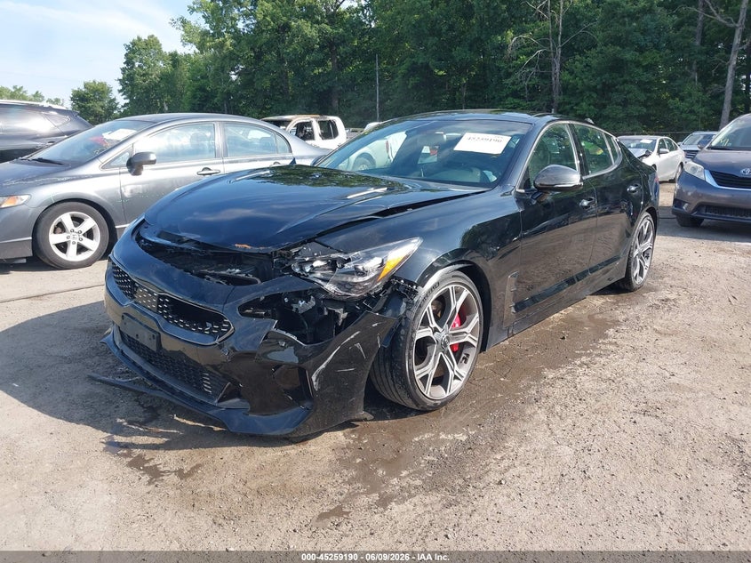 2021 Kia Stinger VIN KNAE45LC7M6090177 IAAI salvage auction — FRONT END, Salvage Title, sold $5,550 on 2026-07-17 (photo 2)