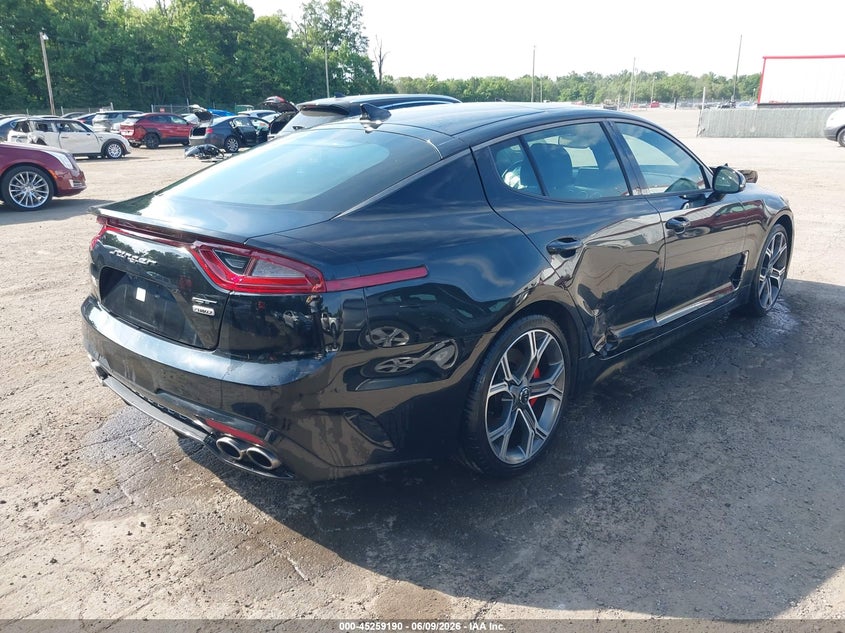 2021 Kia Stinger VIN KNAE45LC7M6090177 IAAI salvage auction — FRONT END, Salvage Title, sold $5,550 on 2026-07-17 (photo 4)