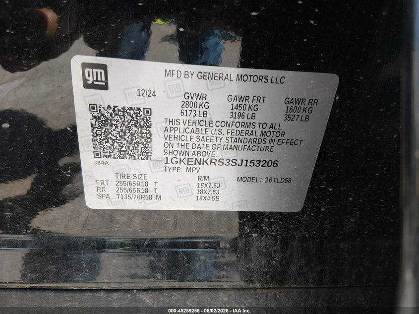 2025 Gmc Acadia VIN 1GKENKRS3SJ153206 IAAI salvage auction — SIDE, Salvage Title, sold $12,600 on 2026-07-11 (photo 9)