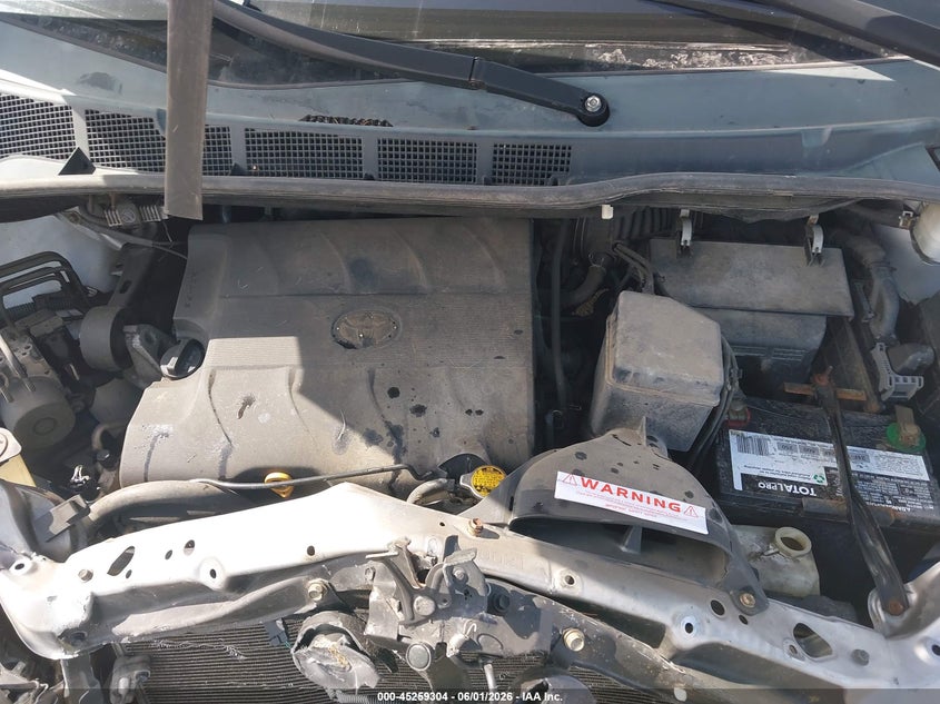 2012 Toyota Sienna VIN 5TDYK3DC7CS231238 IAAI salvage auction — FRONT & REAR, Salvage Title, sold $1,275 on 2026-07-20 (photo 9)