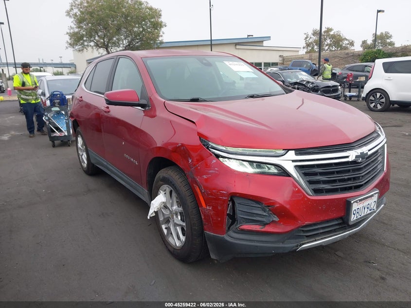 2022 Chevrolet Equinox VIN 3GNAXUEV3NL224392 IAAI salvage auction — FRONT & REAR, Salvage Title, sold $2,100 on 2026-07-31 (photo 1)