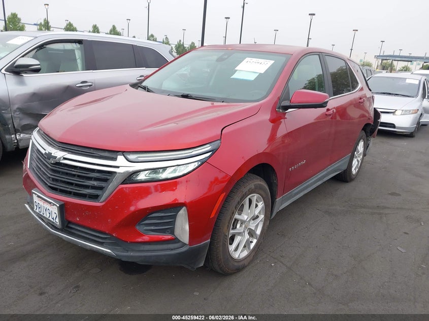 2022 Chevrolet Equinox VIN 3GNAXUEV3NL224392 IAAI salvage auction — FRONT & REAR, Salvage Title, sold $2,100 on 2026-07-31 (photo 2)