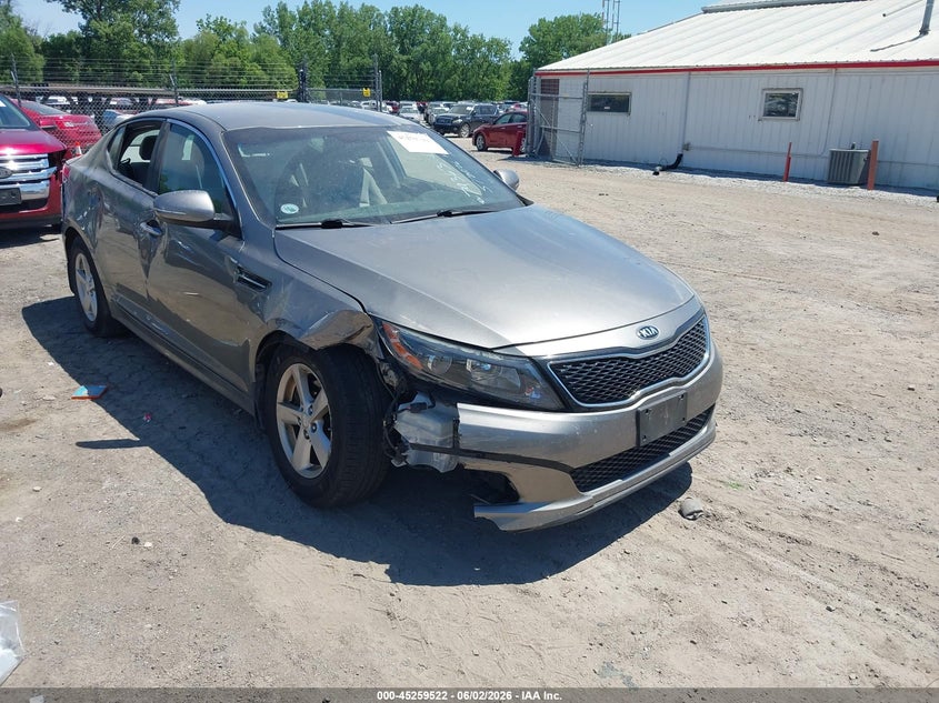 2015 Kia Optima VIN 5XXGM4A77FG505708 IAAI salvage auction — FRONT & REAR, Salvage (Illinois), sold $425 on 2026-07-29 (photo 1)