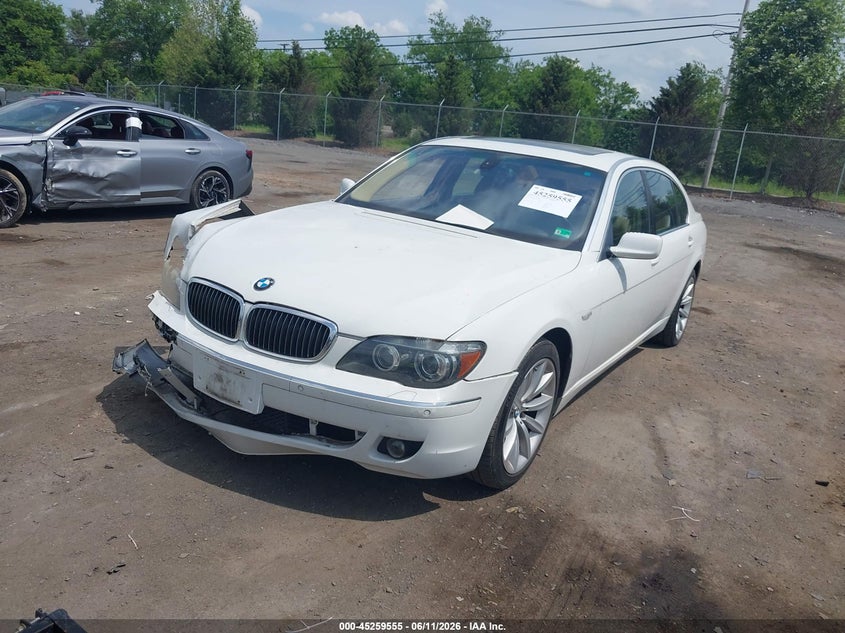 2007 BMW 7er VIN WBAHN835X7DT75064 IAAI salvage auction — RIGHT FRONT, Clear (Virginia), sold $450 on 2026-07-07 (photo 2)