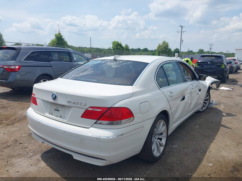2007 BMW 7er VIN WBAHN835X7DT75064 IAAI salvage auction — RIGHT FRONT, Clear (Virginia), sold $450 on 2026-07-07 (photo 4)