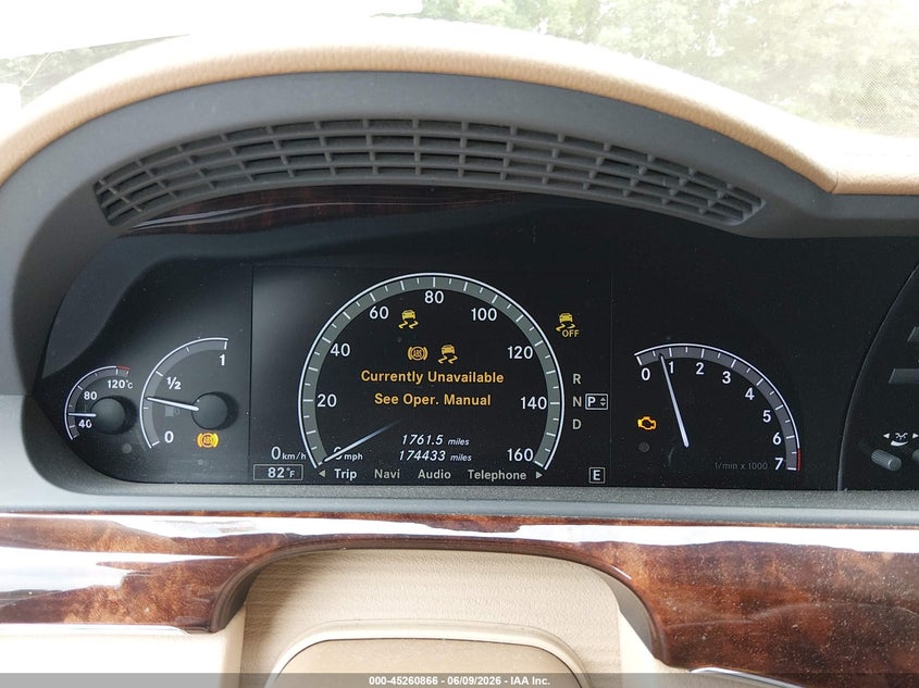 2011 Mercedes-benz S-klasse VIN WDDNG7BB6BA407266 IAAI salvage auction — FRONT END, Salvage (Tennessee), sold $1,250 on 2026-07-08 (photo 7)