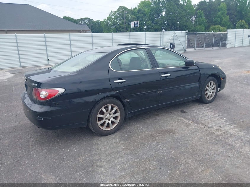 2003 Lexus ES VIN JTHBF30G630108633 IAAI salvage auction — NORMAL WEAR, Clear (Georgia), sold $450 on 2026-07-15 (photo 4)