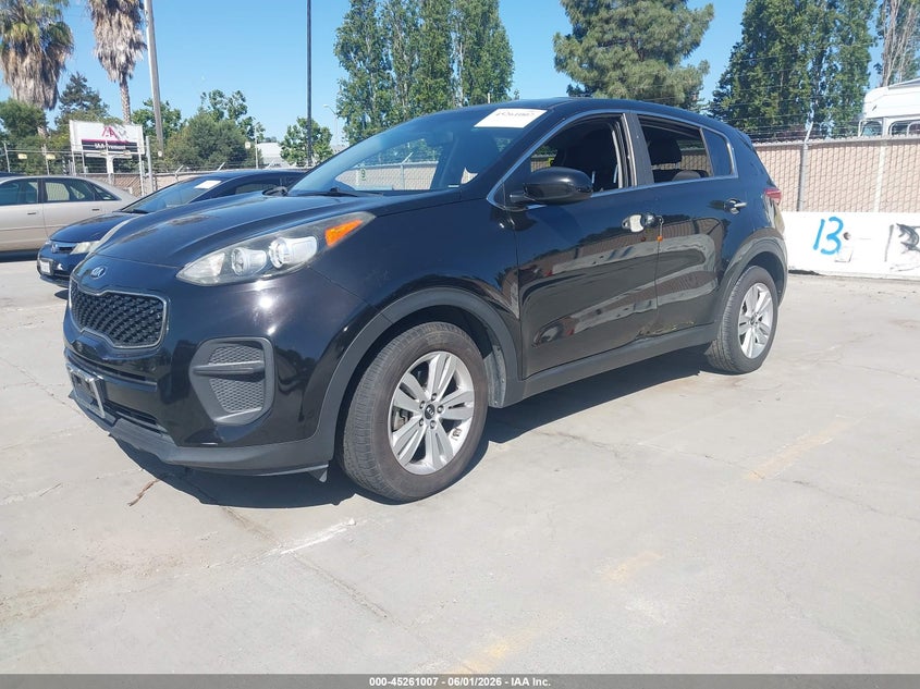 2017 Kia Sportage VIN KNDPM3AC8H7213262 IAAI salvage auction — LEFT SIDE, Salvage Title, sold $1,400 on 2026-07-13 (photo 2)