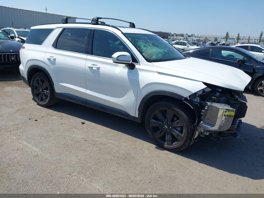 2024 Hyundai Palisade VIN KM8R34GE8RU767619 IAAI salvage auction — FRONT END, Salvage (California), sold $5,700 on 2026-07-29 (photo 1)