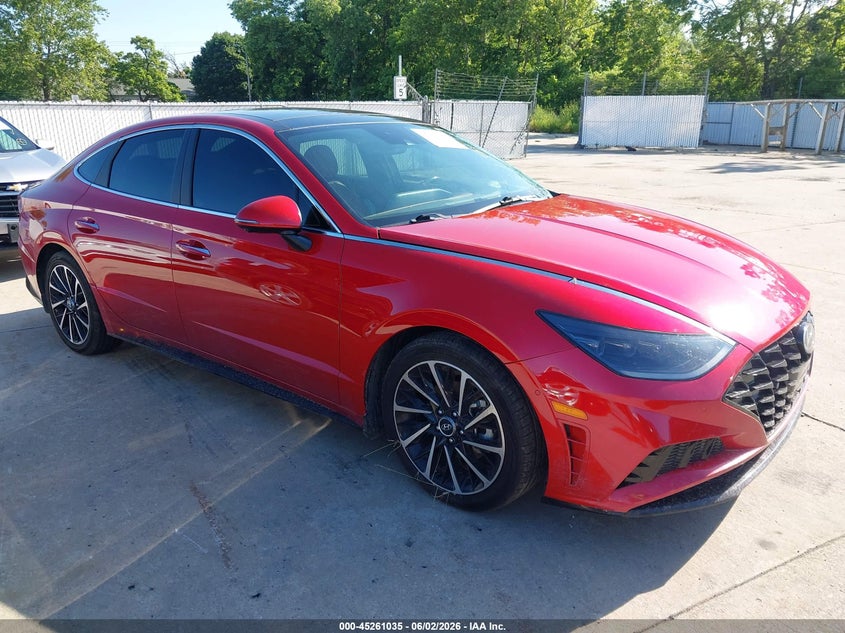 2021 Hyundai Sonata VIN 5NPEH4J20MH091267 IAAI salvage auction — LEFT FRONT, Salvage (Illinois), sold $3,550 on 2026-08-02 (photo 1)