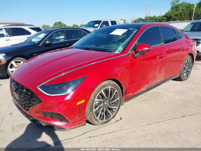 2021 Hyundai Sonata VIN 5NPEH4J20MH091267 IAAI salvage auction — LEFT FRONT, Salvage (Illinois), sold $3,550 on 2026-08-02 (photo 2)