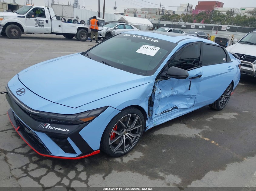 2024 Hyundai Elantra n VIN KMHLW4DKXRU021535 IAAI salvage auction — LEFT & RIGHT, Wait Title, sold $8,975 on 2026-09-08 (photo 2)