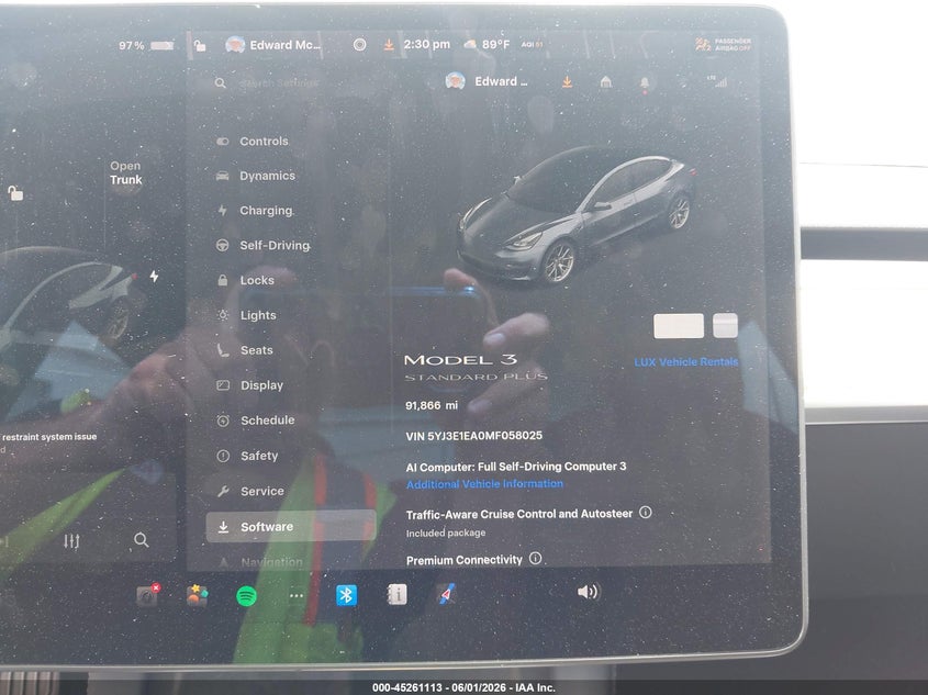 2021 Tesla Model 3 VIN 5YJ3E1EA0MF058025 IAAI salvage auction — RIGHT SIDE, Salvage Title, sold $4,700 on 2026-07-15 (photo 7)