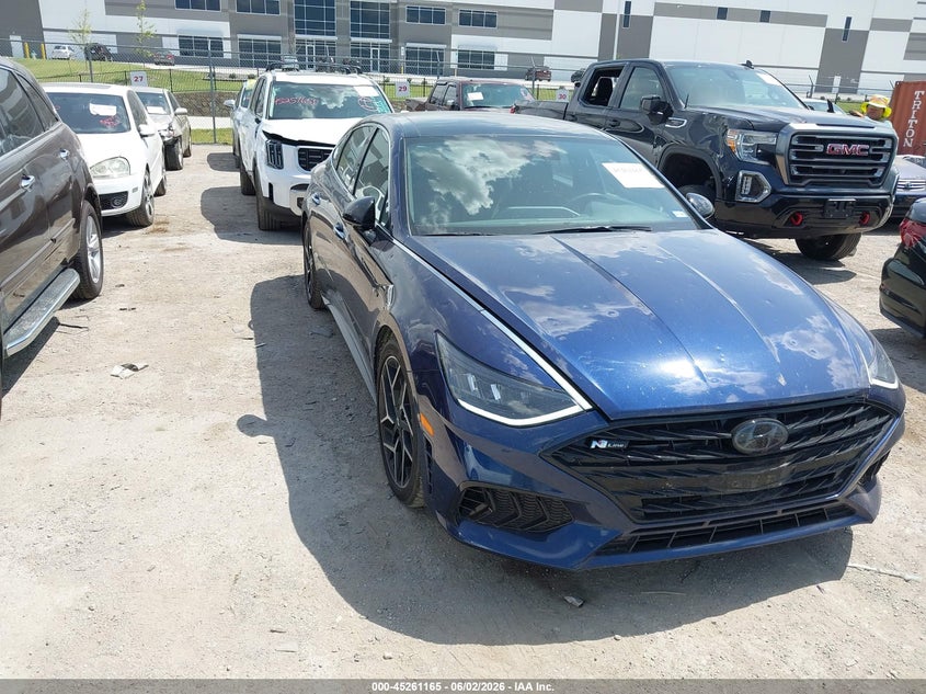 2022 Hyundai Sonata VIN 5NPEK4JCXNH146948 IAAI salvage auction — HAIL, Original (Texas), sold $9,975 on 2026-07-07 (photo 1)
