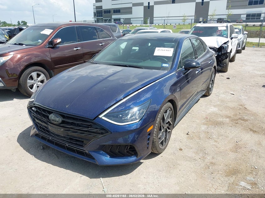 2022 Hyundai Sonata VIN 5NPEK4JCXNH146948 IAAI salvage auction — HAIL, Original (Texas), sold $9,975 on 2026-07-07 (photo 2)