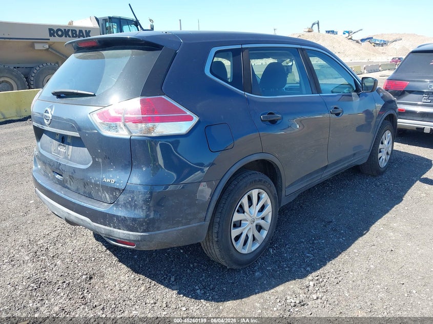 2016 Nissan Rogue VIN KNMAT2MV2GP670423 IAAI salvage auction — REAR END, Salvage Title, sold $525 on 2026-07-21 (photo 4)