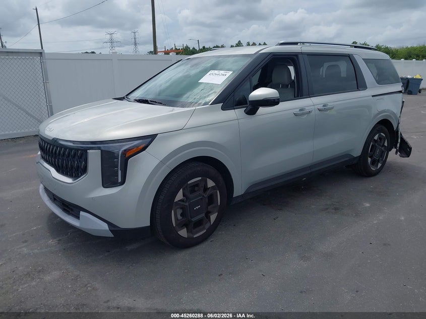 2026 Kia Carnival VIN KNDNC5K33T6613684 IAAI salvage auction — REAR END, Salvage Title, sold $9,475 on 2026-07-27 (photo 2)