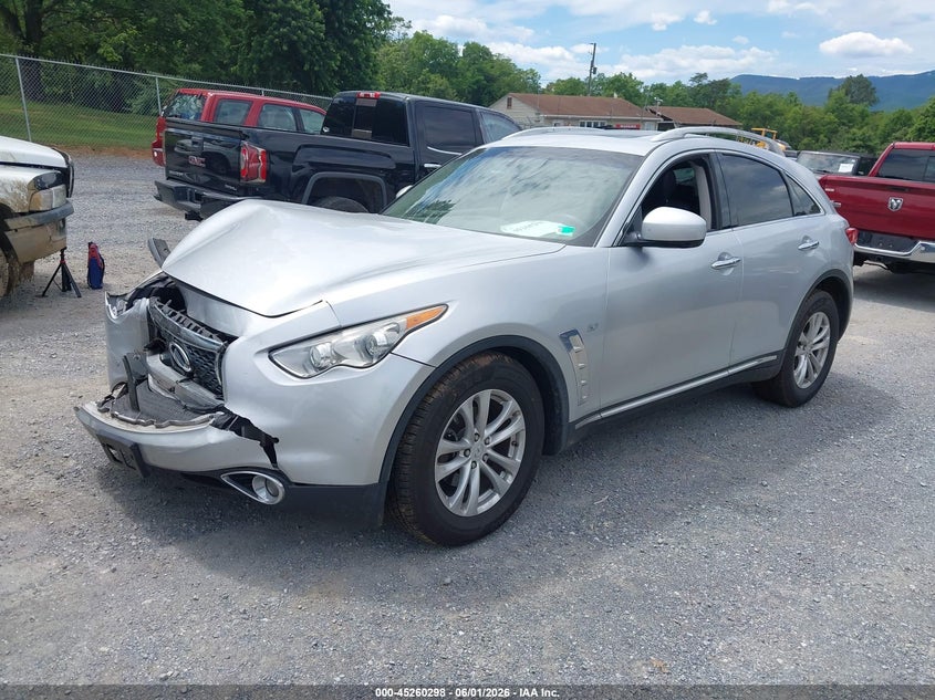 2017 Infiniti Qx70 VIN JN8CS1MW2HM413459 IAAI salvage auction — FRONT END, Salvage Title, sold $425 on 2026-07-21 (photo 2)