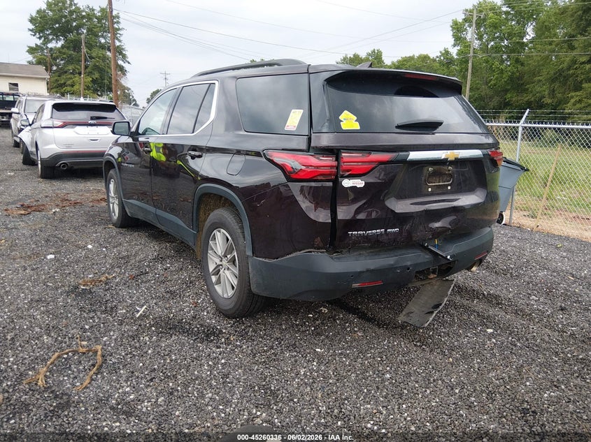 2022 Chevrolet Traverse VIN 1GNEVHKW1NJ142907 IAAI salvage auction — REAR END, Clear (South Carolina), sold $8,700 on 2026-07-28 (photo 3)