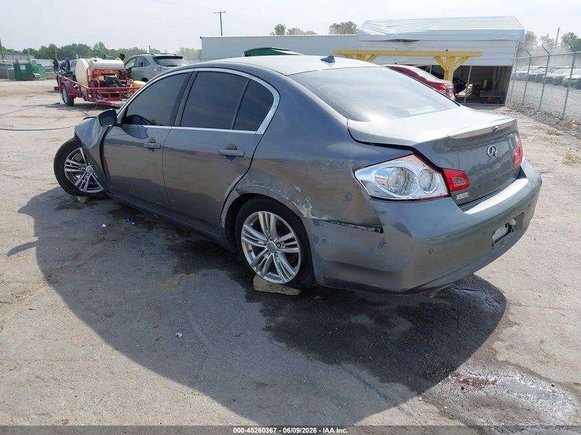 2013 Infiniti G VIN JN1CV6AR3DM357379 IAAI salvage auction — FRONT END, Salvage Title, sold $300 on 2026-07-10 (photo 3)