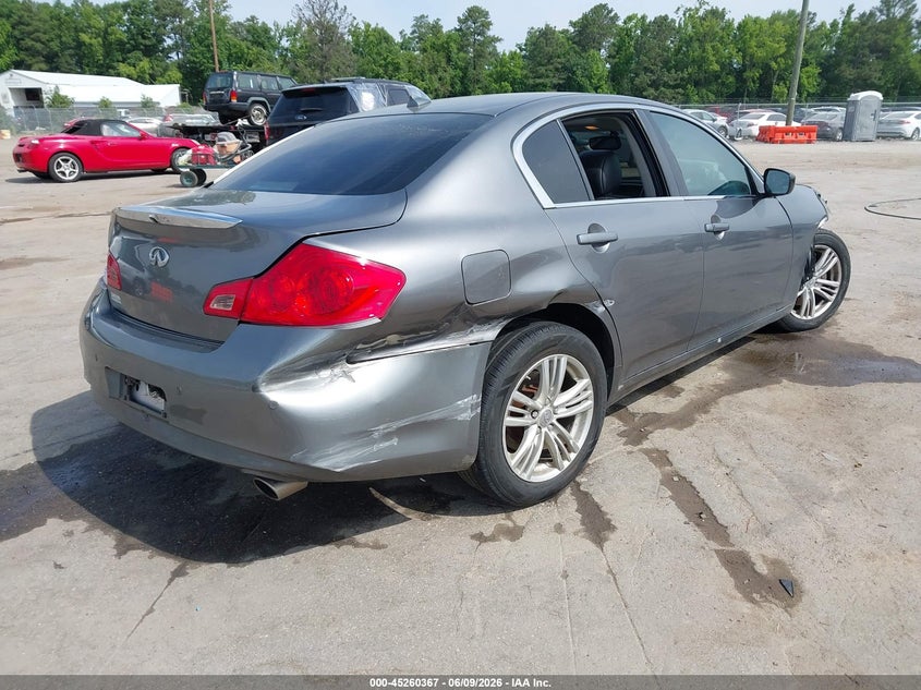 2013 Infiniti G VIN JN1CV6AR3DM357379 IAAI salvage auction — FRONT END, Salvage Title, sold $300 on 2026-07-10 (photo 4)