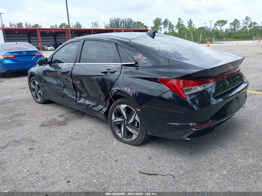2023 Hyundai Elantra VIN KMHLN4AJ7PU080652 IAAI salvage auction — SIDE, Salvage Title, sold $7,200 on 2026-07-08 (photo 3)