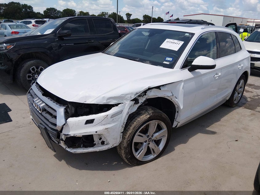 2018 Audi Q5 VIN WA1BNAFY9J2031552 IAAI salvage auction — LEFT FRONT, Salvage Title, sold $725 on 2026-07-28 (photo 2)