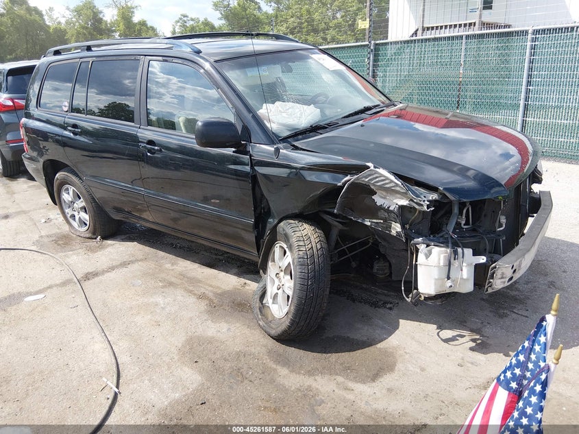 2003 Toyota Highlander VIN JTEHF21A130155631 IAAI salvage auction — FRONT END, Salvage - Greater Than 75% (Maryland), sold $350 on 2026-07-16 (photo 1)