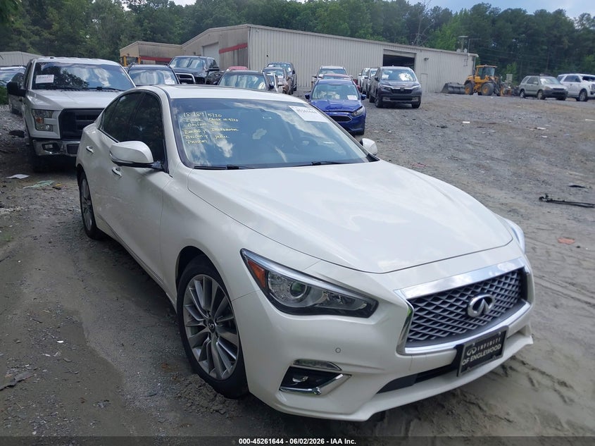 2022 Infiniti Q50 VIN JN1EV7BR4NM342162 IAAI salvage auction — SIDE, Salvage Title, sold $10,000 on 2026-07-07 (photo 1)