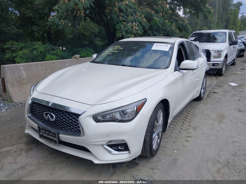 2022 Infiniti Q50 VIN JN1EV7BR4NM342162 IAAI salvage auction — SIDE, Salvage Title, sold $10,000 on 2026-07-07 (photo 2)
