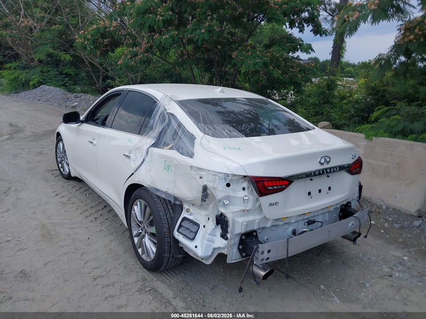 2022 Infiniti Q50 VIN JN1EV7BR4NM342162 IAAI salvage auction — SIDE, Salvage Title, sold $10,000 on 2026-07-07 (photo 3)