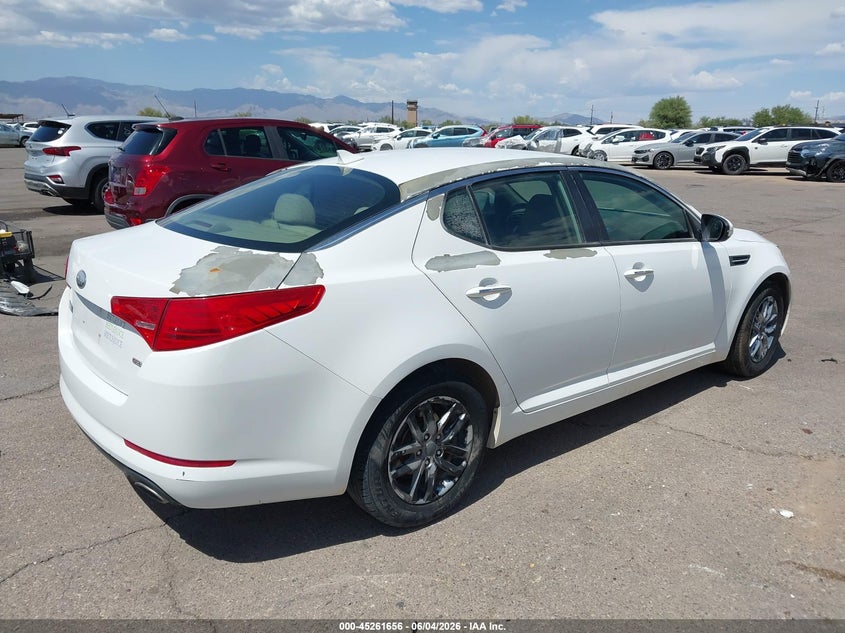 2013 Kia Optima VIN 5XXGM4A73DG252299 IAAI salvage auction — RIGHT FRONT, Salvage (Arizona), sold $625 on 2026-07-09 (photo 4)