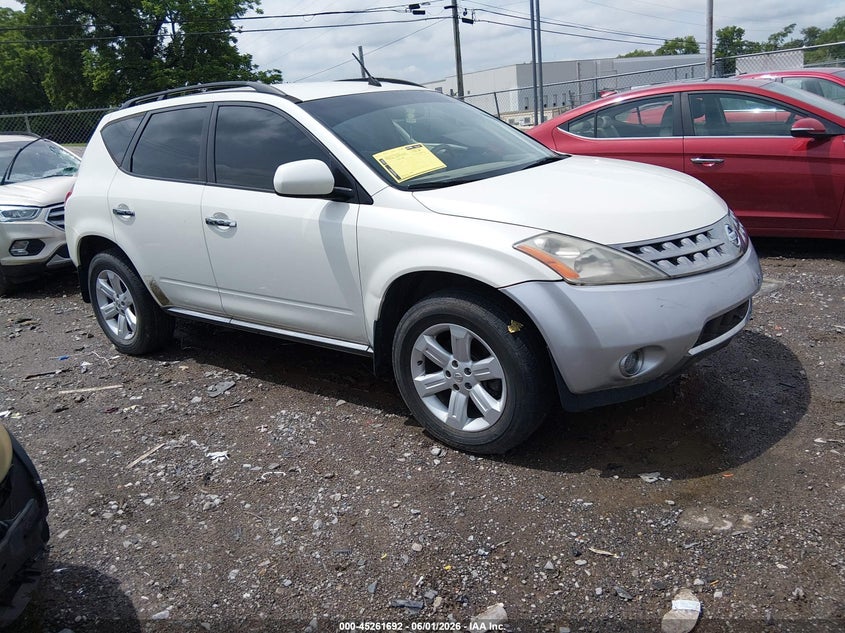 2006 Nissan Murano VIN JN8AZ08T96W405762 IAAI salvage auction — FRONT END, Clear (Tennessee), sold $225 on 2026-07-09 (photo 1)