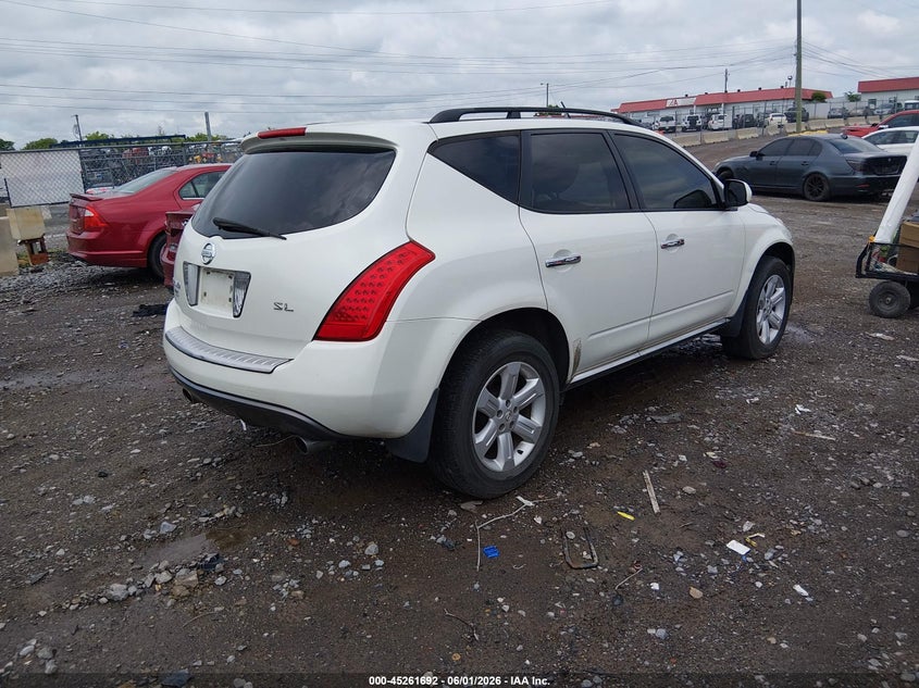 2006 Nissan Murano VIN JN8AZ08T96W405762 IAAI salvage auction — FRONT END, Clear (Tennessee), sold $225 on 2026-07-09 (photo 4)