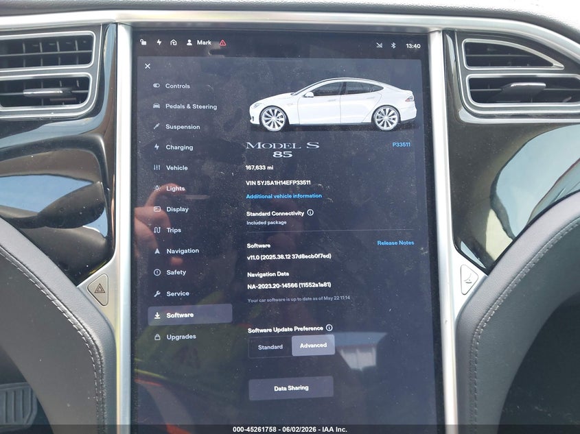 2014 Tesla Model s VIN 5YJSA1H14EFP33511 IAAI salvage auction — THEFT, Salvage (Oregon), sold $1,350 on 2026-07-28 (photo 7)
