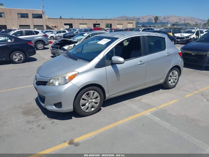 2012 Toyota Yaris VIN JTDKTUD32CD526137 IAAI salvage auction — RIGHT FRONT, Salvage Title, sold $1,750 on 2026-07-06 (photo 2)