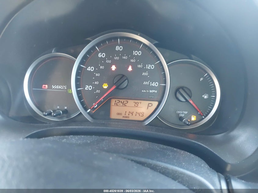 2012 Toyota Yaris VIN JTDKTUD32CD526137 IAAI salvage auction — RIGHT FRONT, Salvage Title, sold $1,750 on 2026-07-06 (photo 7)