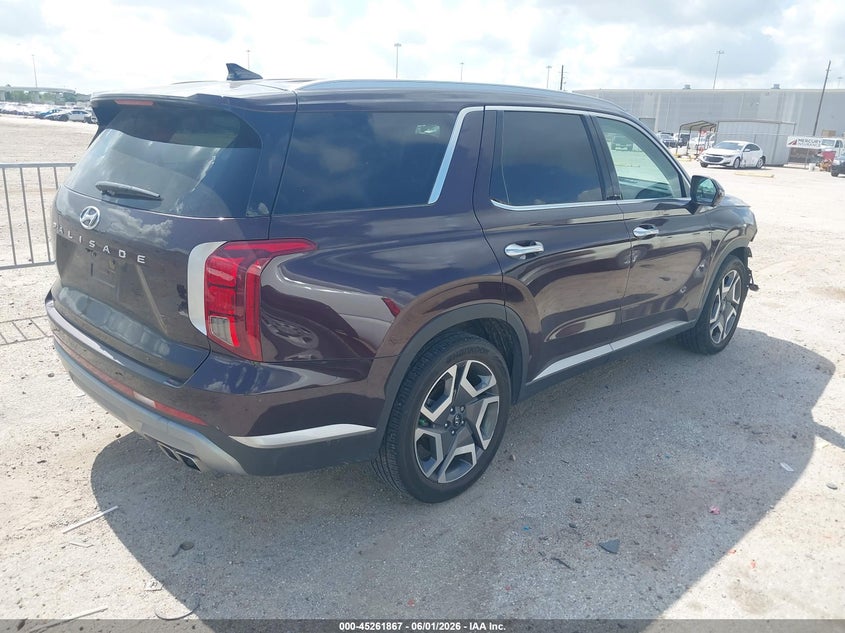 2024 Hyundai Palisade VIN KM8R44GE7RU696121 IAAI salvage auction — FRONT END, Salvage (Texas), sold $12,200 on 2026-07-09 (photo 4)