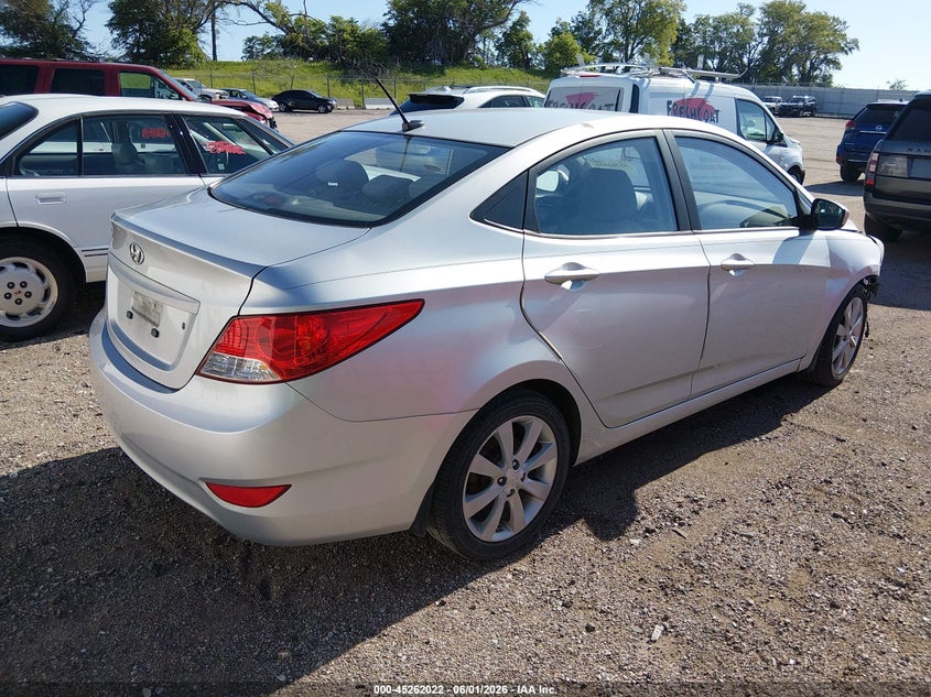 2012 Hyundai Accent VIN KMHCU4AE2CU137579 IAAI salvage auction — NORMAL WEAR, Salvage (Nebraska), sold $800 on 2026-07-09 (photo 4)