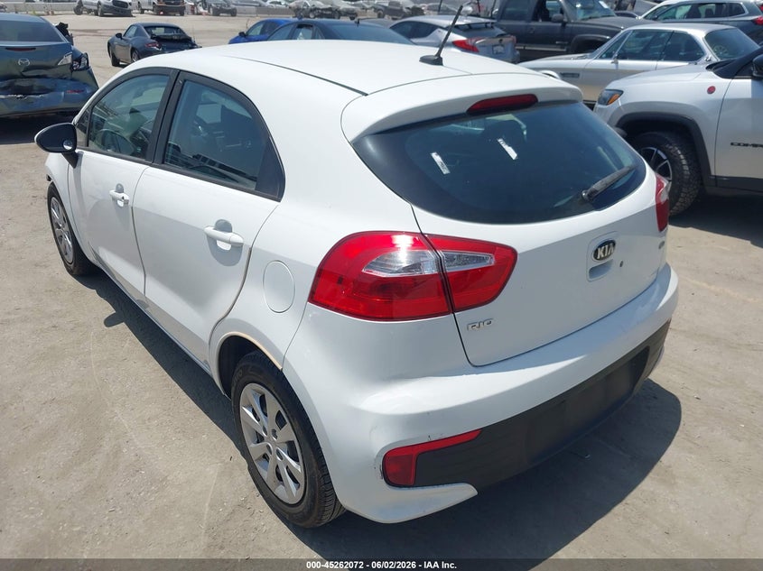 2016 Kia Rio VIN KNADM5A33G6676264 IAAI salvage auction — NORMAL WEAR, Salvage (California), sold $450 on 2026-07-08 (photo 3)