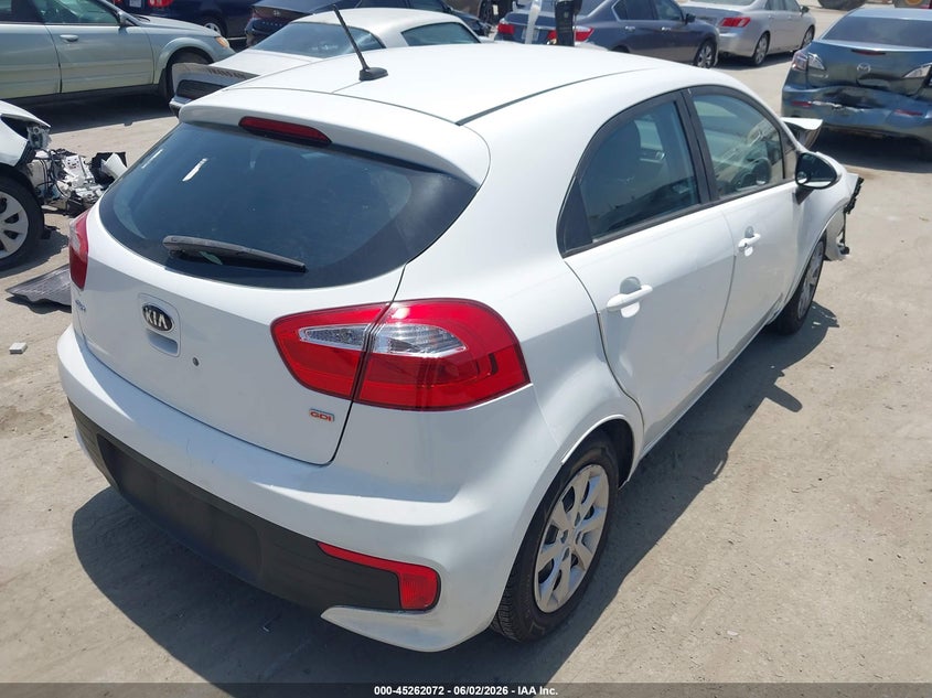 2016 Kia Rio VIN KNADM5A33G6676264 IAAI salvage auction — NORMAL WEAR, Salvage (California), sold $450 on 2026-07-08 (photo 4)