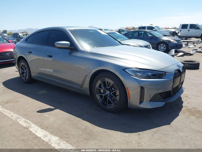 2024 BMW I4 VIN WBY43AW00RFS66259 IAAI salvage auction — LEFT FRONT, Salvage Title, sold $14,950 on 2026-07-07 (photo 1)