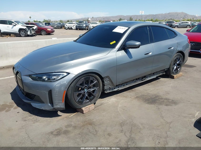 2024 BMW I4 VIN WBY43AW00RFS66259 IAAI salvage auction — LEFT FRONT, Salvage Title, sold $14,950 on 2026-07-07 (photo 2)