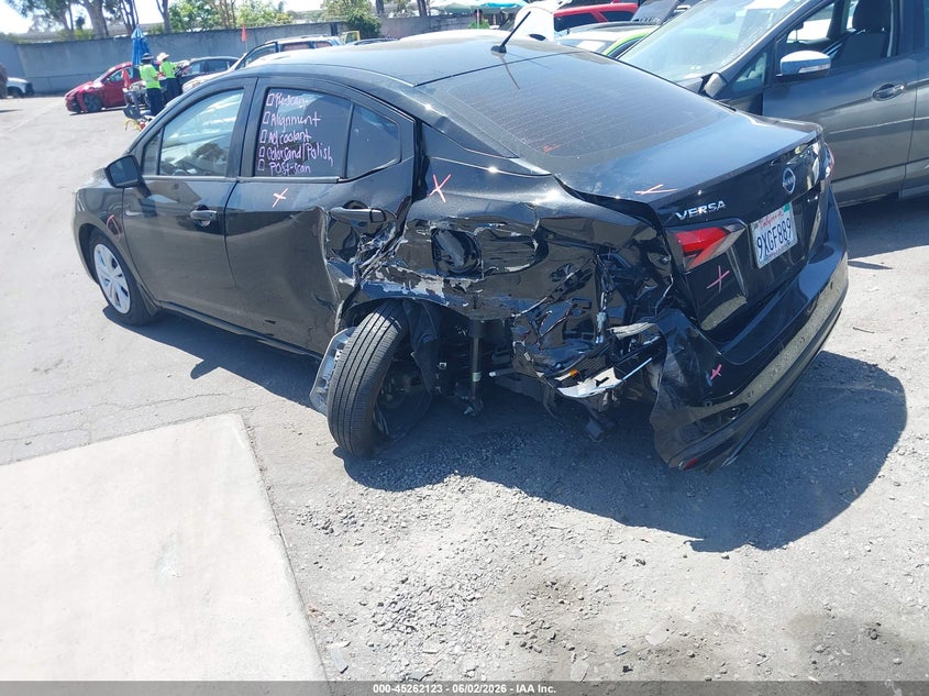 2025 Nissan Versa VIN 3N1CN8DV6SL876051 IAAI salvage auction — LEFT REAR, Salvage Certificate (California), sold $2,250 on 2026-07-25 (photo 3)