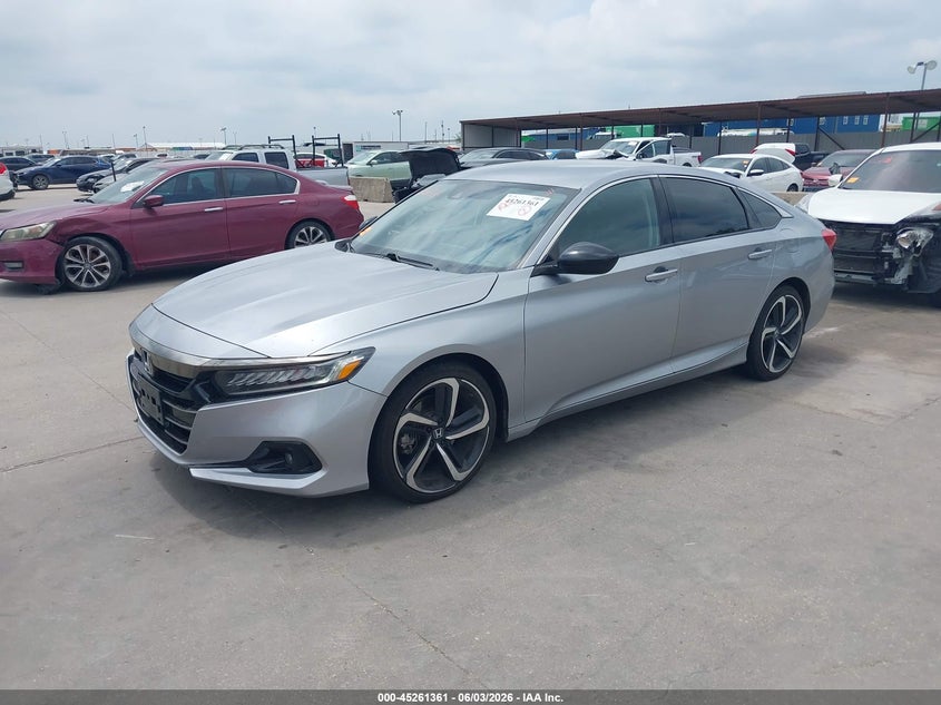 2021 Honda Accord VIN 1HGCV1F43MA051704 IAAI salvage auction — RIGHT SIDE, Original (Texas), sold $11,175 on 2026-07-29 (photo 2)